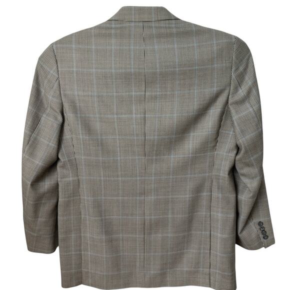 Brooks Brothers Wool Blazer Men's Size 44L Houndstooth Black White Madison 1818 - Picture 3 of 10